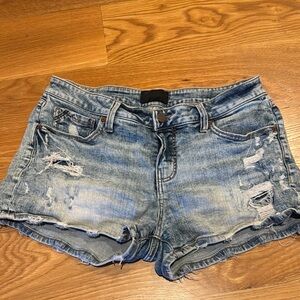 Casual Blue Distressed Jean Shorts